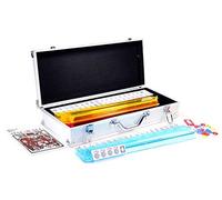 usamjtable American Mahjong Set 166 Tiles 4 All in One Pusher Rack Combo (Aluminum Case)