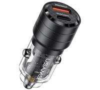 Usams 95W USB-C PD 65W+USB-A QC 30W Ultra-fast Car Charger with Surge Protector