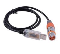 usangreen USB to DMX Control Cable RS485 Serial Converter Adapter FTDI XLR 3Pin Stage Lighting Device Cable (3.2ft, USB Transparent Shell)