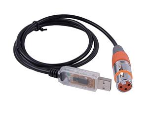 usangreen USB to DMX Control Cable RS485 Serial Converter Adapter FTDI XLR 3Pin Stage Lighting Device Cable (16ft, USB Transparent Shell)