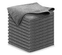 USANOOKS Microfiber Cleaning Cloth Grey - 12 Packs 12.6"x12.6" - High Performance - 1200 Washes, Ultra Absorbent Towels Weave Grime & Liquid for Streak-Free Mirror Shine - Car Washing Cloth