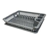 Usave Dish Drainer Rack Cutlery Cup Plate Drain Holder Drip Tray (Silver)