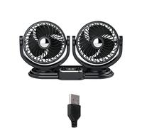 USB 12V 360 Degree Rotation For Head Fan Large 2 Gears Car Fan With 2 USB Ports For Office Kitchen