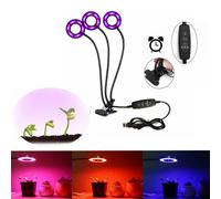 USB 18W 3Heads Clip-on Grow Light Dimmable Timing Plant Lamp for Indoor Flower DC5V