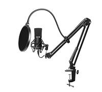 USB 192kHz 24bit Podcast Microphone Kit Professional Condenser Studio Broadcasting MIC with Boom Stand Shock Mount Pop for Gaming Chatting YouTube Stream Desktop