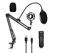 USB 192kHz 24bit Podcast Recording Microphone Kit Professional Condenser Studio Broadcasting MIC with Stand Plug Play For Gaming Chatting Speech Streaming