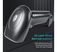 USB 1D Barcode Scanner Handheld Wired Reader with Adjustable Stand Compatible with MacOS Linux and Android Systems for Retail Warehouse and Logistics Applications