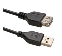 kenable USB 2.0 24AWG High Speed EXTENSION Cable A Plug to Socket BLACK 1.5m