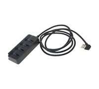 USB 2.0 4 Port Adapter Data Splitter With Easy Touching Power Buttons For Quick Device Connection