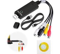 USB 2.0 Audio/Video Grabber Converter, USB Video Capture, Video Capture Card, EasyCAp, RCA TV to PC, MAC, Digitize and Edit Video from Analog Video VHS Mini DV VCR VHS DVD Hi8 Windows Vista compatible