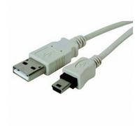 USB 2.0 Certified Shielded A to Mini-B 5 pin Data & Power Cable 1.8m