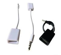USB 2.0 Female to 3.5mm Male Audio Converter Cord(White) | Connects old aux devices to USB ports, ideal for car stereos, home audio systems, and speakers