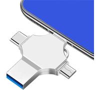 USB 2.0 Flash Drive 128GB 4 in 1 USB C Stick Thumb Drive Memory Stick High Speed USB Drive Portable Photo Stick External Storage Drive Compatible with Computers Smartphone Laptop PC