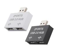 USB 2.0 Hub, USB Splitter 1 to 2 Out Adapter- 2 Pack, 2 Ports USB Expander, Fast Charging&480 Mbps Data Transfer(Do not Support Carplay) for MacBook Air, Tab, Printer, USB Flash Drive, Mouse, Keyboard