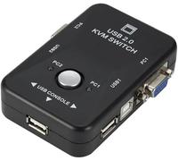 USB 2.0 KVM VGA Switcher, 2 Port USB Splitter Switch Box for Mouse Keyboard Monitor Computer