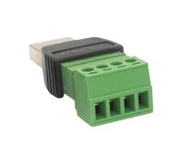 USB 2.0 Male Thread Terminal Breakout Board Adapter Screw Connection Non-reclaimed Soldering Using 4pin Connector