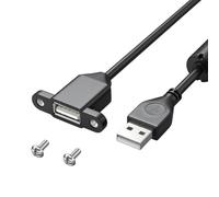 USB 2.0 Male To Female Extension Panel Mount Type USB 2.0 Cable With Screws Panel Mount Replacement For Phones Laptop Printer Extension