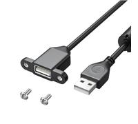 USB 2.0 Male To Female Extension Panel Mount Type USB 2.0 Cable With Screws Panel Mount Replacement For Phones Laptop Printer Extension