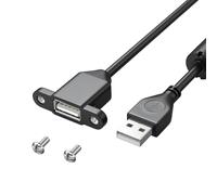 USB 2.0 Male To Female Extension Panel Mount Type USB 2.0 Cable With Screws Panel Mount Replacement For Phones Laptop Printer Extension