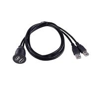 USB 2.0 Ports Dual Mount Cable -USB Extension Flush, Dash, Panel, Compatible With Car, Boat, Motorcycle And More