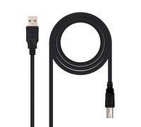 USB 2.0 Printer Cable Type A Male to B Male Black 1m Length Ideal for connecting your printer to your computer.