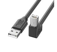 USB 2.0 Printer Connection Cable With Foil & Braided Shielding Long Reaches 90Degree Elbow For Fast Data Transmissi Scanner Cord
