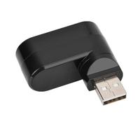 USB 2.0 Rotate Splitter A Hub with 3 Ports for PC Laptop - No Driver Needed, Plug and Play, Stylish e Design (Black)