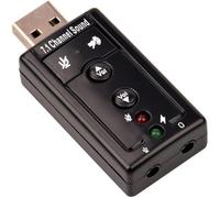 USB 2.0 Sound Card 7.1 3D External Audio Adapter Volume Control Function Keys Microphone Black for Computer Notebook Tablet PC Laptop