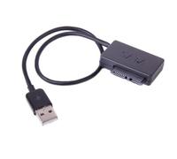 USB 2.0 to 7+6 13Pin Slimline SATA Adapter Cable for Laptop CD/DVD Rom Optical Drive, Plug and Play, 34 cm (Black)