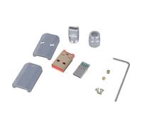 USB 2.0 to C Male Plug Connector Black/Silver Aluminum Alloy Housing Skin Shell for Cable Project