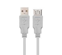 USB 2.0 Type A Male to Type A Female Cable Beige 1m Length Ideal for Extension and Peripheral Connections.