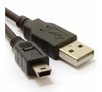 USB 2.0 Type A to Mini-B Cable, 5-Pin Data Sync Cord, Black