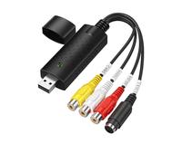 USB 2.0 Video Capture Card Adapter - VHS to Digital Converter with RCA/S-Video - Supports Windows & Mac - Capture Video & Audio from VHS, VCR, Hi8, DVD - Digitise to MP4, DVD, YouTube