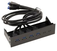 KALEA-INFORMATIQUE Front Faceplate 4 Ports USB 3.0 for Slot Bay 5.25" Superspeed USB3 Speed 5G
