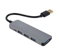 USB 3.0 5-in-1 Hub Adapter 4 Xusb3.0 Micro USB for PC Laptop Computer (Black)