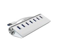 USB 3.0 7 Port Data Hub Aluminium Alloy Portable Silver