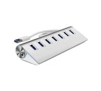 USB 3.0 7-port Data Hub Silver Aluminium Alloy Compact Design