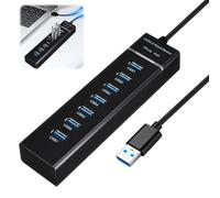 USB 3.0 7 Port Hub USB Multiport Adapter USB Extender with 1.2m Long Cable USB Extension Hub with 5Gbps Transmission for Mouse Drive U Disk Computer Printer Laptop All USB 3.0 2.0 1.0 Port Devices