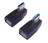USB 3.0 90 Degree Adapter - Male to Female Right Angle Extension Connector for Up and Down Angles, High-Speed 5Gbps Data Transfer & 15W Power Delivery, Right Angle USB, Compatible with PC, Laptop