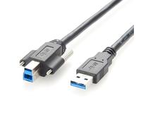 USB 3.0 A Male to Type-B Male Cable with M2 Screw Lock USB A to USB B Printer Cable Machine Vision Industrial Camera High Speed Cord for Industrial Automation Scanner (USB3.0, 1.5M/5FT)