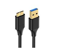 USB 3.0 A to Micro B Cable,External Hard Drive Cord Compatible for Seagate, WD, Toshiba, Westgate, Samsung Galaxy S5, Note 3,(50 cm,Black),High Speed Data Transmission