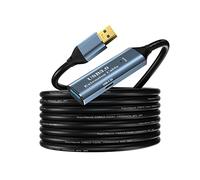 USB 3.0 Active Extension Cable 5M/16.4FT, USB-A Male/Female, 5Gbps, 1 Chip | Built-in repeater and USB-C 5V/2A power support stable 5Gbps transfer over 5M, with braided shielding and gold-plated plugs