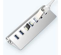 USB 3.0 Aluminum Oy 7-in- Splitter Hub Docking Station for Fast Data Transfer and Multi-Device Connectivity