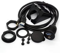 USB 3.0 and 3.5mm Aux Extention Mount,Flush,Dash,Panel Mount Cable 1/8 AUX