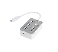USB 3.0 Card Reader Hub with 3 USB-A Ports, SD/TF/MS/M2 Memory Card Slots, 5Gbps Data Transfer, 15cm Cable
