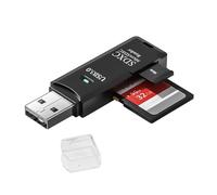 USB 3.0 Card Reader, SD Card Reader High Speed 2 in 1 SD Micro SD TF SDHC SDXC MMC Card Adapter for Windows OS, Portable Memory with Protective Lid for Data Transfer, Supports Up to 5Gbps Speed
