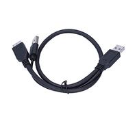 USB 3.0 Dual A-Micro Power Data Cable for Mobile Hard Disk Black, High-Fidelity Male to Male Y Type Cable, 0.5ft for Computer Accessories