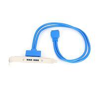 USB 3.0 Dual Port PCI Bracket Cable with 19Pin Standard Plug, USB 3.0 Internal Adapter Cable, Double USB Baffle Cable Motherboard 19 Pin to Dual Port A Female Extension Rear Panel Bracket(blue)