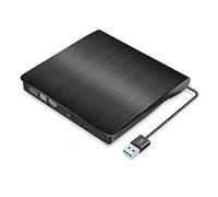 USB 3.0 External Drive DVD-ROM DVD RW CD Color Burner Player Portable Reader Slim Laptop PC Computer(Nero)