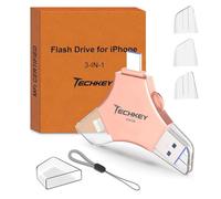 USB 3.0 Flash Drive for iPhone 256GB: MFi Certified 3in1 External Memory Photo Keeper Storage Stick for Picture/Video/Data Saver/Backup High Speed Thumb/Jump/Hard Drive for iPad/Android/PC -Pink